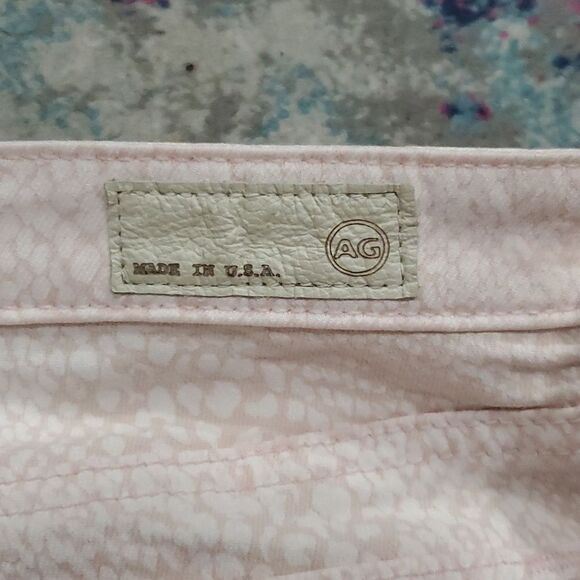 AG Adriano Goldschmied Blush Pink Snakeskin Jeans Size 29R - Picture 8 of 12